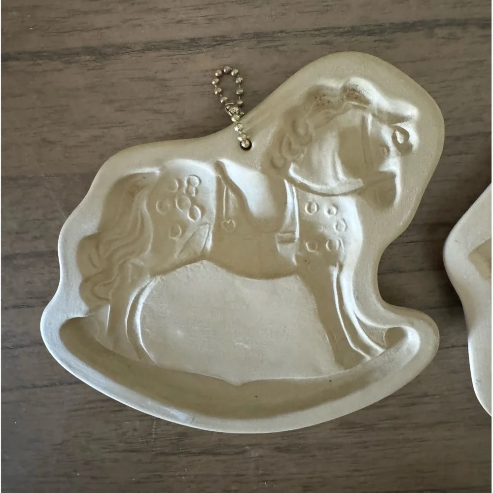 Brown Bag cookie art rocking horse and bird house